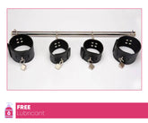 Lockable Bondage Wrist Ankle Cuffs Metal Spreader Bar Stainless Steel Tube Sex Toy